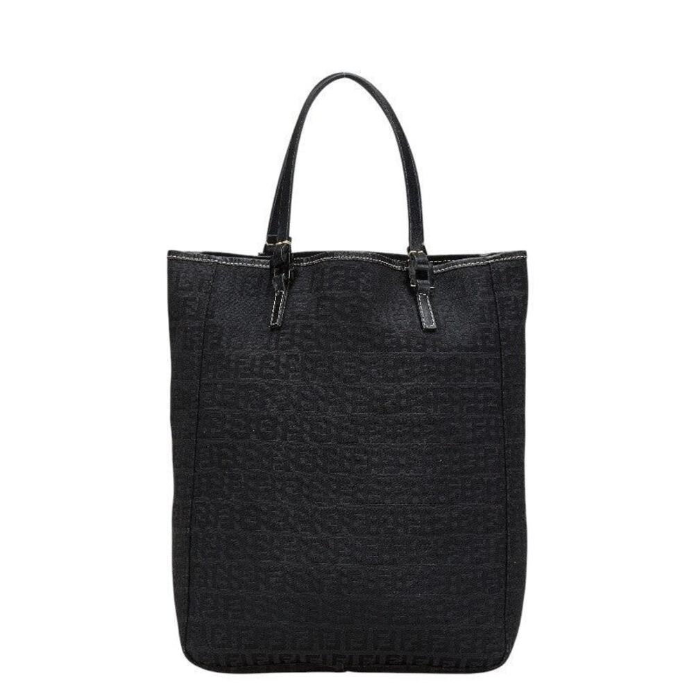 Fendi Zucchino Leather Handbag Black